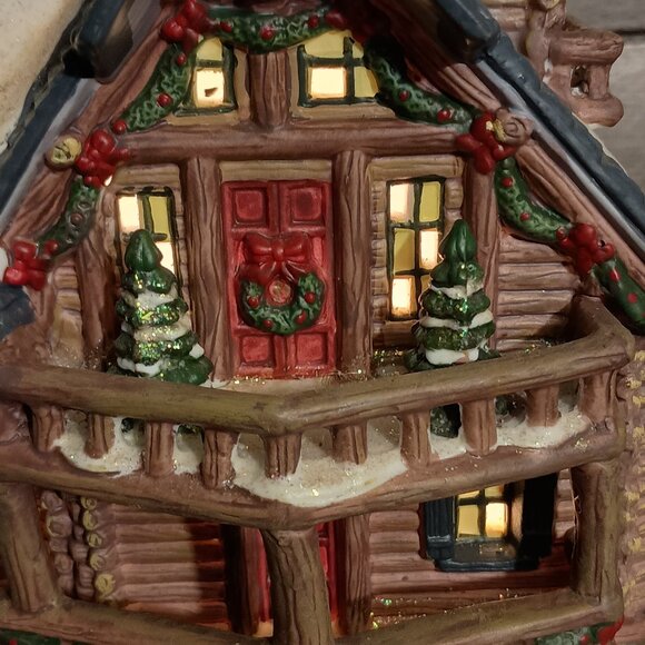 Santas Workbench Christmas Village Silver Birches Lodge Tested No Box 2003 - Picture 4 of 14